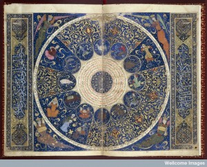 15th-century Persian horoscope from the book of the birth of Iskandar, via the Wellcome Library.